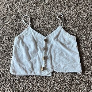 White button-up crop top size M